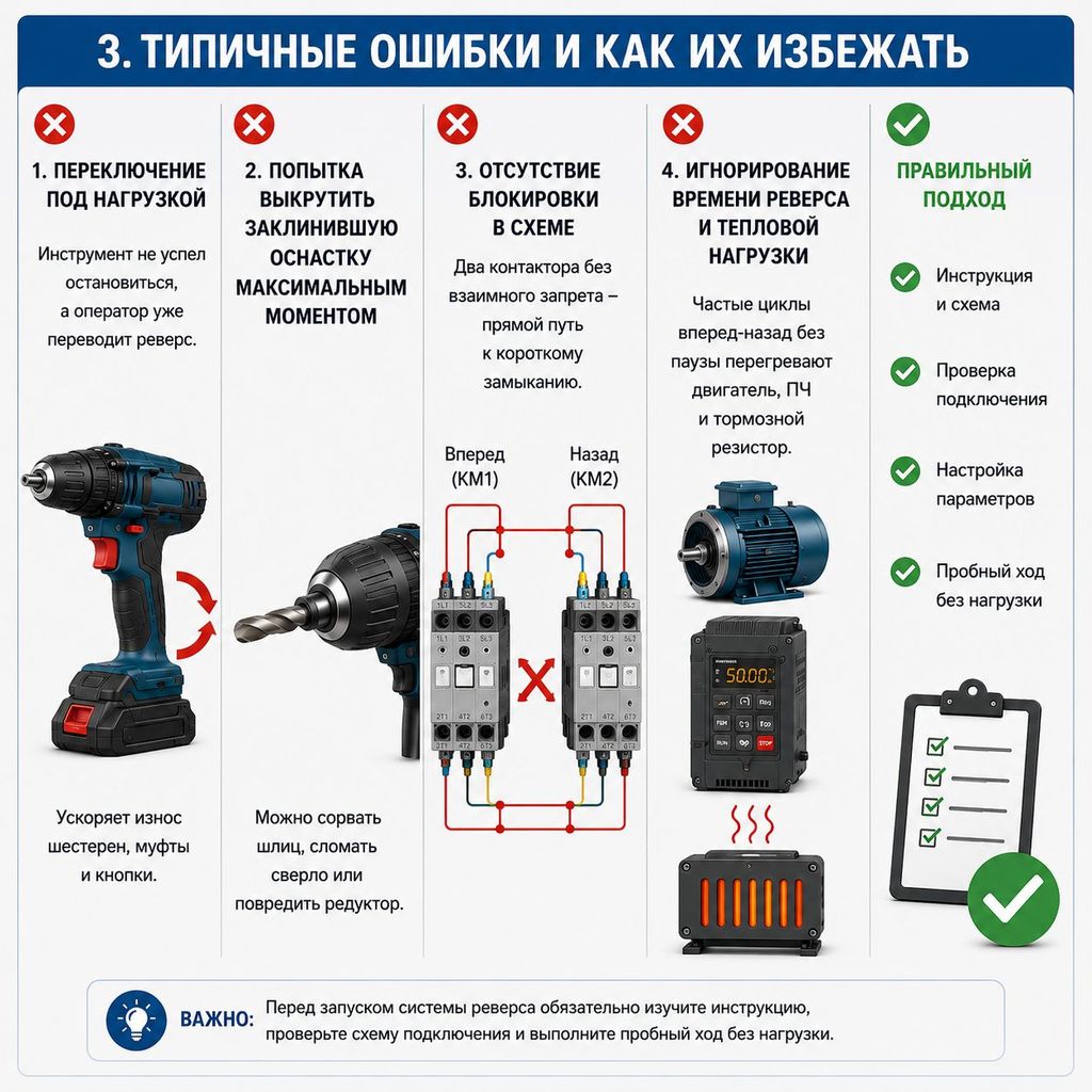 Типичные ошибки использовании функции реверс